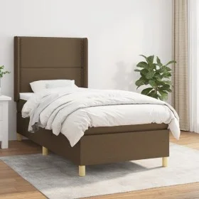 Box spring bed with dark brown fabric mattress 80x200 cm by , Beds and slatted bases - Ref: Foro24-3131868, Price: 314,77 €, ...