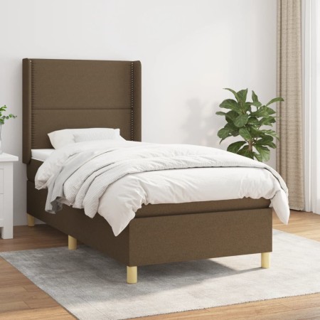 Box spring bed with dark brown fabric mattress 80x200 cm by , Beds and slatted bases - Ref: Foro24-3131868, Price: 313,64 €, ...