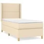 Box spring bed with cream fabric mattress 100x200 cm by , Beds and slatted bases - Ref: Foro24-3131894, Price: 332,81 €, Disc...