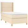 Box spring bed with cream fabric mattress 100x200 cm by , Beds and slatted bases - Ref: Foro24-3131894, Price: 332,81 €, Disc...