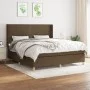 Cama box spring con colchón tela marrón oscuro 180x200 cm de , Camas y somieres - Ref: Foro24-3131932, Precio: 577,59 €, Desc...