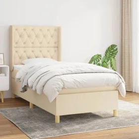 Box spring bed with cream fabric mattress 80x200 cm by , Beds and slatted bases - Ref: Foro24-3132190, Price: 372,64 €, Disco...
