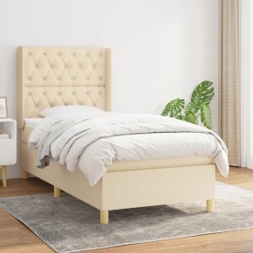 Boxspringbett mit cremefarbener Stoffmatratze 80x200 cm von , Betten und Lattenroste - Ref: Foro24-3132190, Preis: 363,33 €, ...