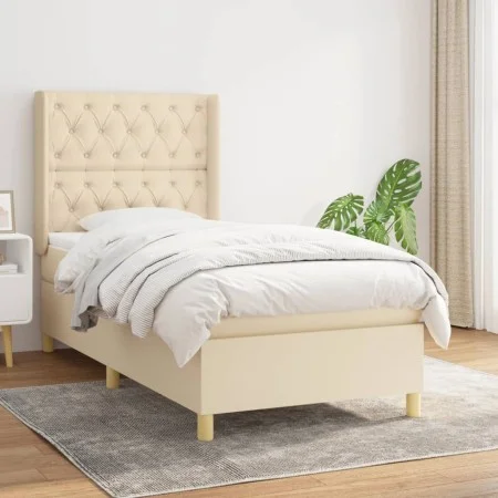 Box spring bed with cream fabric mattress 80x200 cm by , Beds and slatted bases - Ref: Foro24-3132190, Price: 372,64 €, Disco...