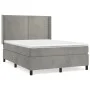 Box spring bed with light gray velvet mattress 140x200 cm by , Beds and slatted bases - Ref: Foro24-3132621, Price: 469,47 €,...