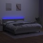 Boxspringbettmatratze und LED-Leuchten aus hellgrauem Stoff 180x200 cm von , Betten und Lattenroste - Ref: Foro24-3133093, Pr...