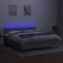 Cama box spring colchón y luces LED tela gris claro 160x200 cm de , Camas y somieres - Ref: Foro24-3133085, Precio: 467,41 €,...