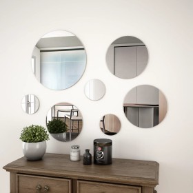 7-Piece Round Glass Wall Mirror Set by vidaXL, Mirrors - Ref: Foro24-245692, Price: 15,55 €, Discount: %
