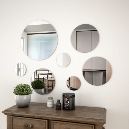7-Piece Round Glass Wall Mirror Set by vidaXL, Mirrors - Ref: Foro24-245692, Price: 15,55 €, Discount: %