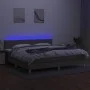 Box spring bed with LED mattress taupe gray fabric 200x200 cm by , Beds and slatted bases - Ref: Foro24-3133665, Price: 618,7...