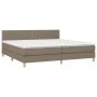 Boxspringbett mit LED-Matratze taupegrauer Stoff 200x200 cm von , Betten und Lattenroste - Ref: Foro24-3133665, Preis: 618,46...