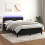 Box spring bed with mattress and LED black velvet 140x200 cm by , Beds and slatted bases - Ref: Foro24-3134347, Price: 410,31...