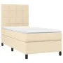 Box spring bed mattress and LED lights cream fabric 80x200 cm by , Beds and slatted bases - Ref: Foro24-3134834, Price: 320,8...