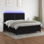 Cama box spring colchón y luces LED tela negro 180x200 cm de , Camas y somieres - Ref: Foro24-3134815, Precio: 589,83 €, Desc...