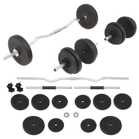Juego de barras y pesas 30 kg de vidaXL, Peso libre - Ref: Foro24-91400, Precio: 116,47 €, Descuento: %