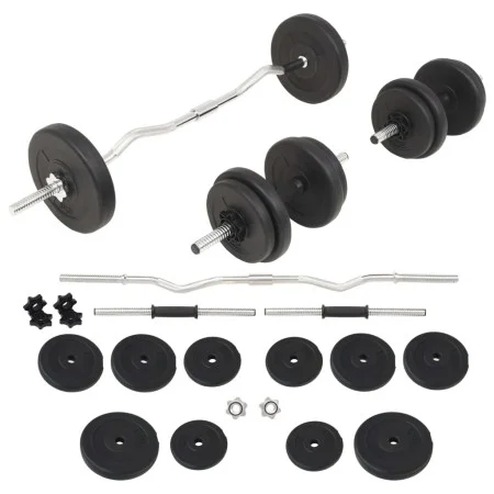 Juego de barras y pesas 30 kg de vidaXL, Peso libre - Ref: Foro24-91400, Precio: 92,13 €, Descuento: %