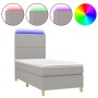 Boxspringbettmatratze und LED-Leuchten aus hellgrauem Stoff 90x190 cm von , Betten und Lattenroste - Ref: Foro24-3135317, Pre...