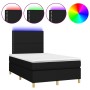 Box spring bed with LED mattress black fabric 120x200 cm by , Beds and slatted bases - Ref: Foro24-3135343, Price: 401,36 €, ...