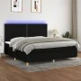 Box spring bed mattress and LED lights black fabric 200x200 cm by , Beds and slatted bases - Ref: Foro24-3135383, Price: 631,...