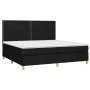 Box spring bed mattress and LED lights black fabric 200x200 cm by , Beds and slatted bases - Ref: Foro24-3135383, Price: 631,...