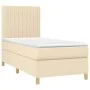 Box spring bed mattress and LED lights cream fabric 80x200 cm by , Beds and slatted bases - Ref: Foro24-3135554, Price: 329,7...