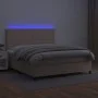 Box spring bed LED mattress cappuccino synthetic leather 180x200cm by , Beds and slatted bases - Ref: Foro24-3135902, Price: ...