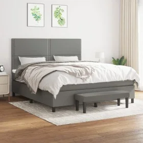 Box spring bed with dark gray fabric mattress 180x200 cm by , Beds and slatted bases - Ref: Foro24-3136534, Price: 636,02 €, ...