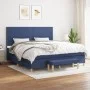 Box spring bed with blue fabric mattress 200x200 cm by , Beds and slatted bases - Ref: Foro24-3137107, Price: 704,64 €, Disco...