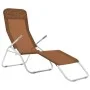 Folding sun loungers, 2 units, gray taupe textilene by vidaXL, Loungers - Ref: Foro24-44341, Price: 133,97 €, Discount: %