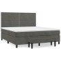 Box spring bed with dark gray velvet mattress 160x200 cm by , Beds and slatted bases - Ref: Foro24-3137792, Price: 562,93 €, ...