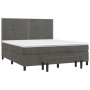 Box spring bed with dark gray velvet mattress 160x200 cm by , Beds and slatted bases - Ref: Foro24-3137792, Price: 562,93 €, ...