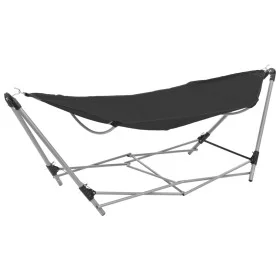 Hamaca con soporte plegable negra de vidaXL, Hamacas - Ref: Foro24-44365, Precio: 92,78 €, Descuento: %