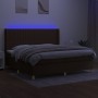 Boxspringbettmatratze LED-Leuchten dunkelbrauner Stoff 200x200 cm von , Betten und Lattenroste - Ref: Foro24-3139064, Preis: ...