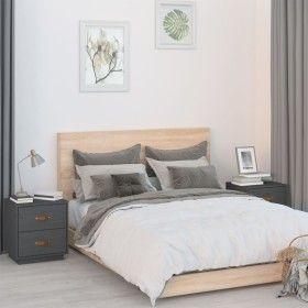 Nachttische 2 Stück massives graues Kiefernholz 40x34x45 cm von vidaXL, Nachttische - Ref: Foro24-818330, Preis: 97,31 €, Rab...