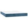 Box spring bed with mattress and LED dark blue velvet 140x200 cm by , Beds and slatted bases - Ref: Foro24-3139509, Price: 49...