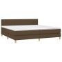 Box spring bed with dark brown fabric mattress 200x200 cm by , Beds and slatted bases - Ref: Foro24-3140484, Price: 594,57 €,...