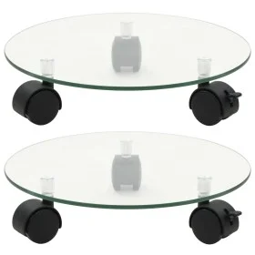 Wheeled support for round tempered glass pots 28cm 2 units by vidaXL, Pot stands - Ref: Foro24-245691, Price: 24,82 €, Discou...