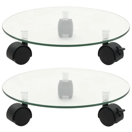 Rollständer für runde Töpfe aus gehärtetem Glas, 28 cm, 2 Einheiten von vidaXL, Topfständer - Ref: Foro24-245691, Preis: 24,8...