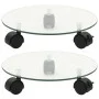 Soporte ruedas para macetas redondo vidrio templado 28cm 2 uds de vidaXL, Soportes para macetas - Ref: Foro24-245691, Precio:...