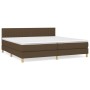 Cama box spring con colchón tela marrón oscuro 200x200 cm de , Camas y somieres - Ref: Foro24-3140804, Precio: 595,39 €, Desc...