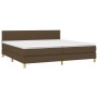 Cama box spring con colchón tela marrón oscuro 200x200 cm de , Camas y somieres - Ref: Foro24-3140804, Precio: 595,39 €, Desc...