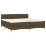 Box spring bed with dark brown fabric mattress 200x200 cm by , Beds and slatted bases - Ref: Foro24-3140884, Price: 614,20 €,...