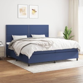 Boxspringbett mit blauer Stoffmatratze 200x200 cm von , Betten und Lattenroste - Ref: Foro24-3141727, Preis: 658,02 €, Rabatt: %