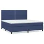 Cama box spring con colchón tela azul 200x200 cm de , Camas y somieres - Ref: Foro24-3141727, Precio: 646,24 €, Descuento: %