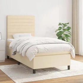 Box spring bed with cream fabric mattress 80x200 cm by , Beds and slatted bases - Ref: Foro24-3141814, Price: 315,36 €, Disco...