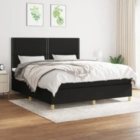 Box spring bed with black fabric mattress 180x200 cm by , Beds and slatted bases - Ref: Foro24-3142275, Price: 620,79 €, Disc...