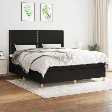 Box spring bed with black fabric mattress 180x200 cm by , Beds and slatted bases - Ref: Foro24-3142275, Price: 620,79 €, Disc...