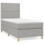 Box spring bed with light gray fabric mattress 80x200 cm by , Beds and slatted bases - Ref: Foro24-3142209, Price: 305,21 €, ...