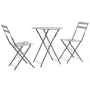 Garten Bistrotisch und Stühle 3 Stück grauer Stahl von vidaXL, Gartensets - Ref: Foro24-44355, Preis: 136,44 €, Rabatt: %