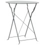 Garten Bistrotisch und Stühle 3 Stück grauer Stahl von vidaXL, Gartensets - Ref: Foro24-44355, Preis: 144,53 €, Rabatt: %